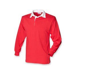Front Row FR100 - Long Sleeve Plain Rugby Shirt Red