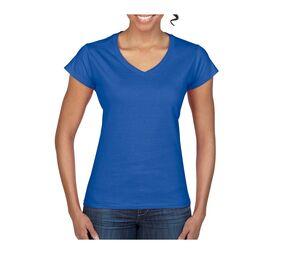 Gildan GN647 - T-shirt för kvinnor V-ringning 100% bomull Royal