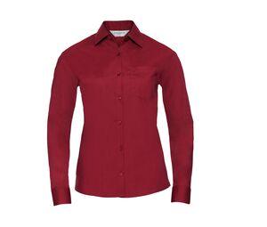 Russell Collection JZ34F - Poplin skjorta kvinnor Classic Red