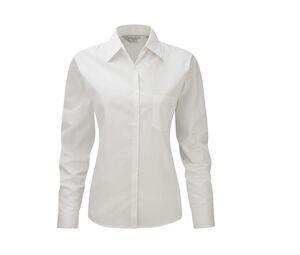 Russell Collection JZ36F - 100% bomull Poplin skjorta för kvinnor White