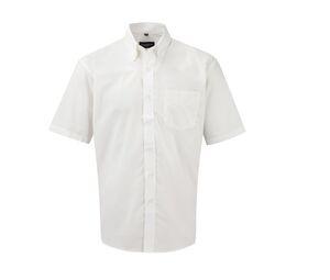 Russell Collection JZ933 - Oxford bomulls kortärmad skjorta för män White