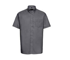 Russell Collection JZ933 - Oxford bomulls kortärmad skjorta för män Silver