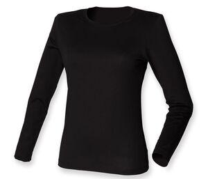 Skinnifit SK124 - Långärmad T-shirt för kvinnor Black