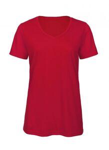 B&C BC058 - T-shirt med V-ringning, tri-blandning för kvinnor Red