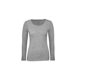 B&C BC071 - Långärmad T-shirt dam 100% ekologisk bomull Sport Grey