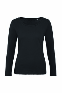 B&C BC071 - Långärmad T-shirt dam 100% ekologisk bomull Black