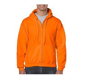 Gildan GN960 - Huvtröja med dragkedja för män Safety Orange
