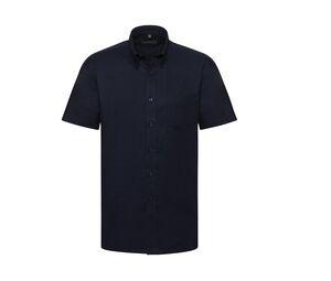 Russell Collection JZ933 - Oxford bomulls kortärmad skjorta för män Bright Navy