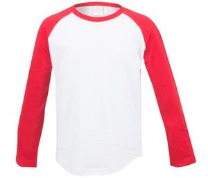 SF Mini SM271 - Långärmad baseboll-T-shirt för barn White/Red