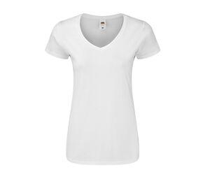 Fruit of the Loom SC155 - T-shirt med V-ringning för kvinnor White