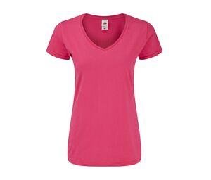 Fruit of the Loom SC155 - T-shirt med V-ringning för kvinnor Fuchsia