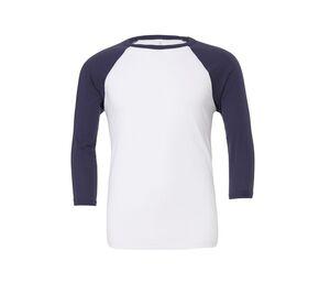 Bella+Canvas BE3200 - 3/4 ärm baseball T-shirt White / Navy