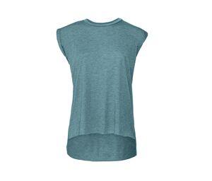 Bella+Canvas BE8804 - T-shirt dam med rullade ärmar Heather Deep Teal