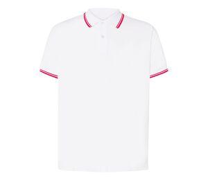 JHK JK205 - Contrast men's polo shirt White / Red