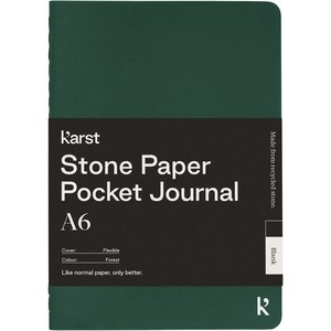 Karst® 107799 - Karst® A6-fickdagbok med mjuka pärmar av stenpapper – blankt papper Dark Green