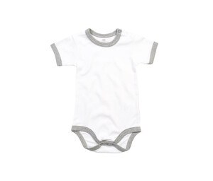 BABYBUGZ BZ019 - Baby bodysuit with contrasts White / Heather Grey Melange