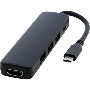PF Concept 124368 - Loop RCS multimedieadapter USB 2.0–3.0 av återvunnen plast med HDMI-port